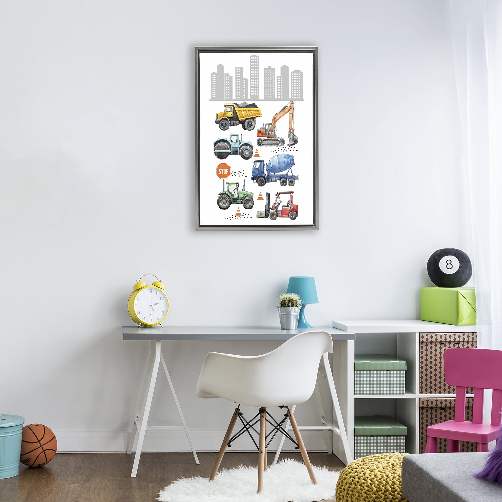 Stupell Industries City Keeps Moving Gray Framed Floater Canvas Wall Art, design by Christine Simpson Art