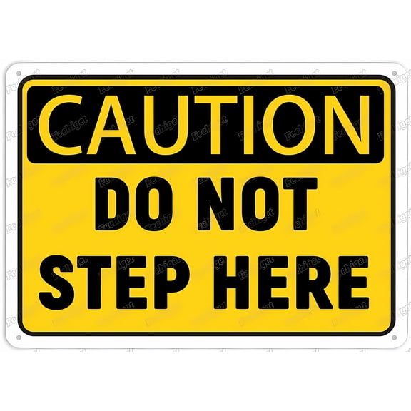 Caution Do Not Step Here Retro Sign - 12×8 Inches, Aluminum Tin Vintage Style, Funny Pool Wall Decor Art for Home Outdoor