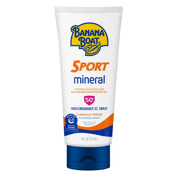 Banana Boat Sport 100% Mineral Sunscreen Lotion SPF 50, 6oz