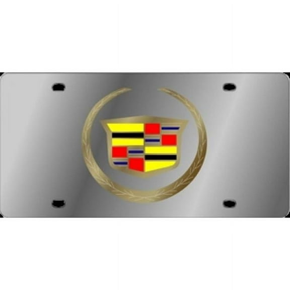 Gold Logo Cadillac Laser License Plate