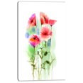 thumbnail image 2 of Red Poppy Flowers Watercolor Sketch - Large Floral Canvas Art Print, 2 of 4