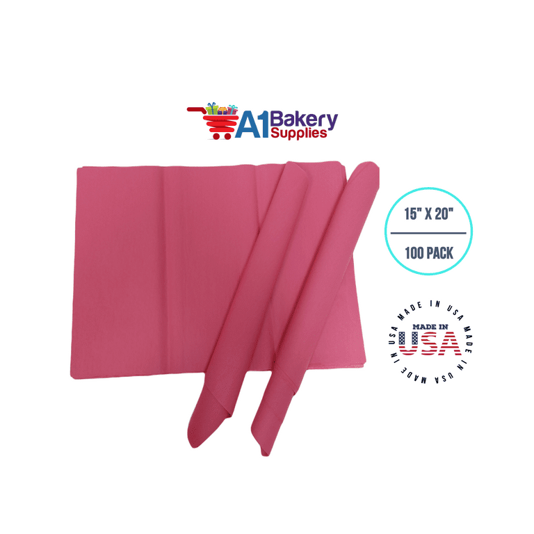 Fuchsia Pink Tissue Paper Squares, Bulk 100 Sheets, Presents by A1 Bakery  Supplies, Large 15 Inch x 20 Inch