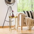 thumbnail image 6 of Homebeez Metal Side Table,Round End Table With Tray,Modern Sofa Side Table,Bedside Night Stand,Gold, 6 of 7