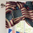 thumbnail image 5 of Independence Day Tie Up Valances Curtain, Adjustable Kitchen Retro American Flag Stripe Stars Patriotic Valances for Windows Decor, Rod Pocket Short Curtains Set for Bedroom/Bathroom, 42"x12", 5 of 9