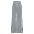 thumbnail image 5 of Velvet Pants Women 2026 Fall Winter Elastic Waist Drawstring Wide Straight Leg Casual Loose Dressy Pants with Pockets, 5 of 6