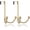 Gold 2P, variant on 2Packs Over The Door Double Hanger Hooks, Metal Twin Hooks Organizer for Hanging Coats, Hats, Robes, Towels