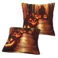 thumbnail image 2 of Halloween Throw Pillow Covers, Halloween Pumpkin Corridor Halloween Decorations Square Pillow Cases with Invisible Zipper for Bed Couch Sofa, Farmhouse Halloween Decor-2 Pack 16x16, 2 of 6