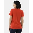 thumbnail image 4 of Holiday Time Women's Painted Santa Christmas Graphic Tee, Sizes S-3XL, 4 of 5