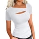 thumbnail image 2 of Blusas para mujer,Blusa de lentejuelas para mujer, manga corta, cuello en V, camisa informal de poliéster, corte holgado, para fiesta, sopatenor, 2 of 8