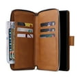 thumbnail image 2 of Allytech Samsung Galaxy S23 Ultra Wallet Case with 9 Card Slots & Zipper Pouch for Women Men, Magnetic Closure Kickstand Durable PU Leather Wristlet Strap Folio Flip Luxury Cover - Brown, 2 of 9