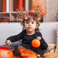 thumbnail image 3 of Gold Branch Headband with Simulated Flower Durable Festival Hair Styling Hoop for Holiday Party, 3 of 5