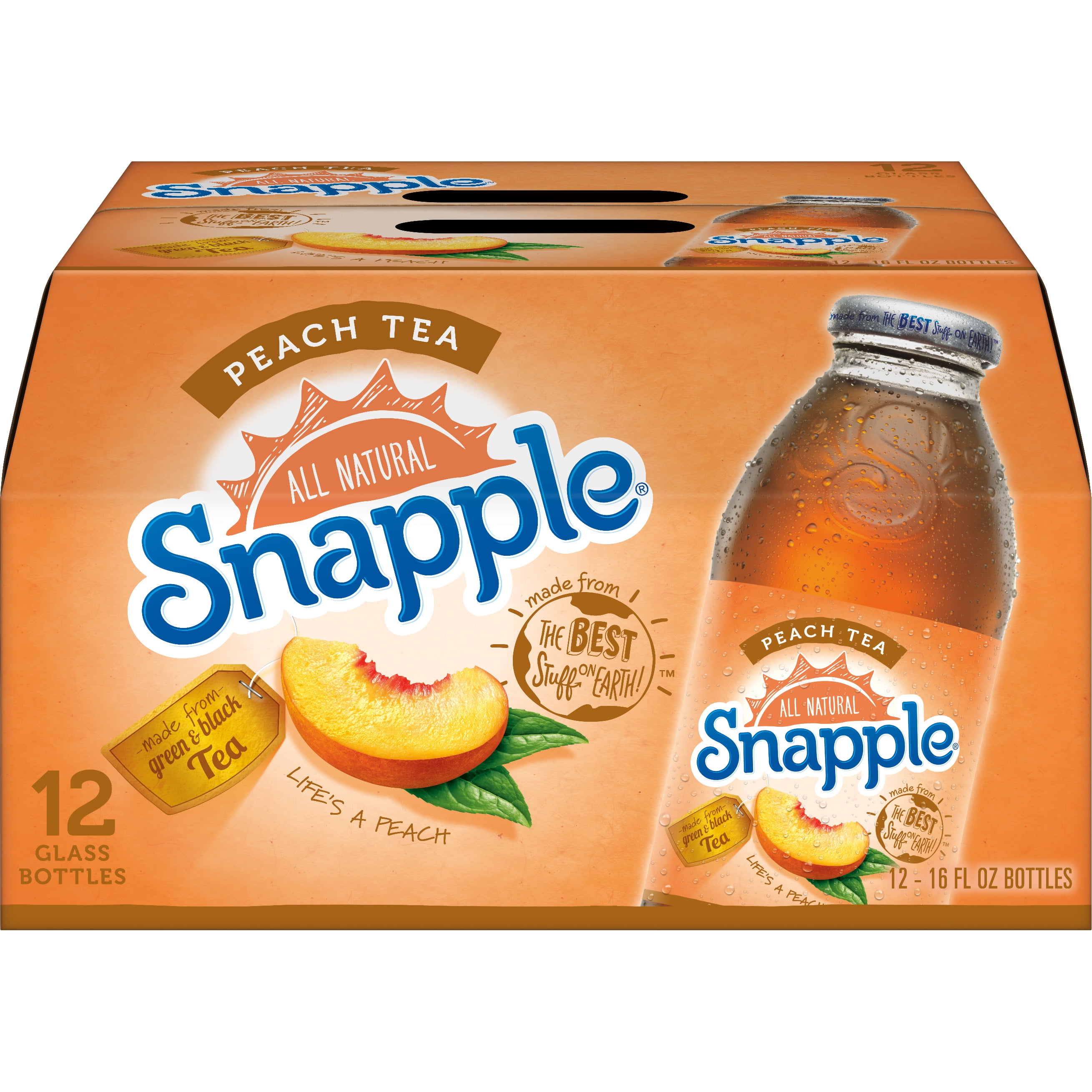 Snapple All Natural Peach Tea, 16 Fl. Oz., 12 Count