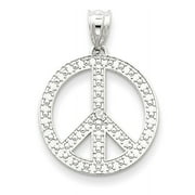 14k White Peace Symbol Pendant