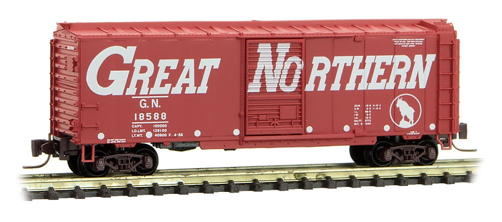 #3345 Micro-Trains MTL Z-Scale 40ft Box Car Great Northern/GN Circus Series #3 
