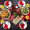 thumbnail image 5 of 215pcs Christmas Plastic Plates - White And Red Plastic Plates with Red Garland include 25Dinner Plates-25 Salad Plates-25 Knives-25 Forks-25 Spoons-25 Cups-25 Napkins for Christmas Party, 5 of 9
