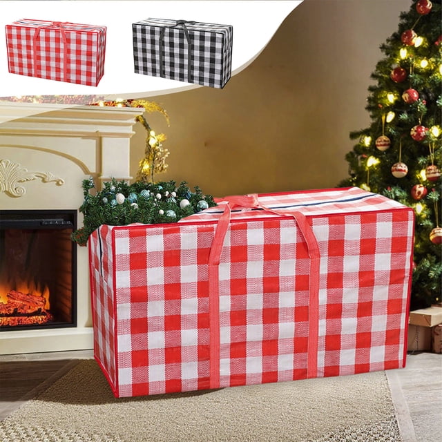 Tarmeek Christmas Storage Bag, Christmas Ornaments Storage Box, Storage Containers for Christmas Tree, Gift Wrapping Ribbons Bows Wrapping, Christmas Storage Box