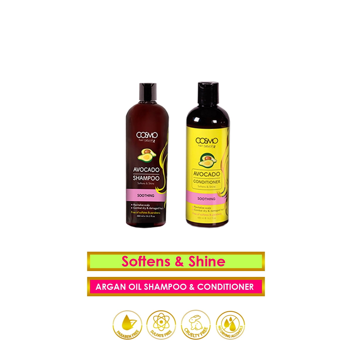 Pack of 2 Shampoo & Conditioner Sulfate and Paraben Free Avocado 8.4 Fl.Oz.