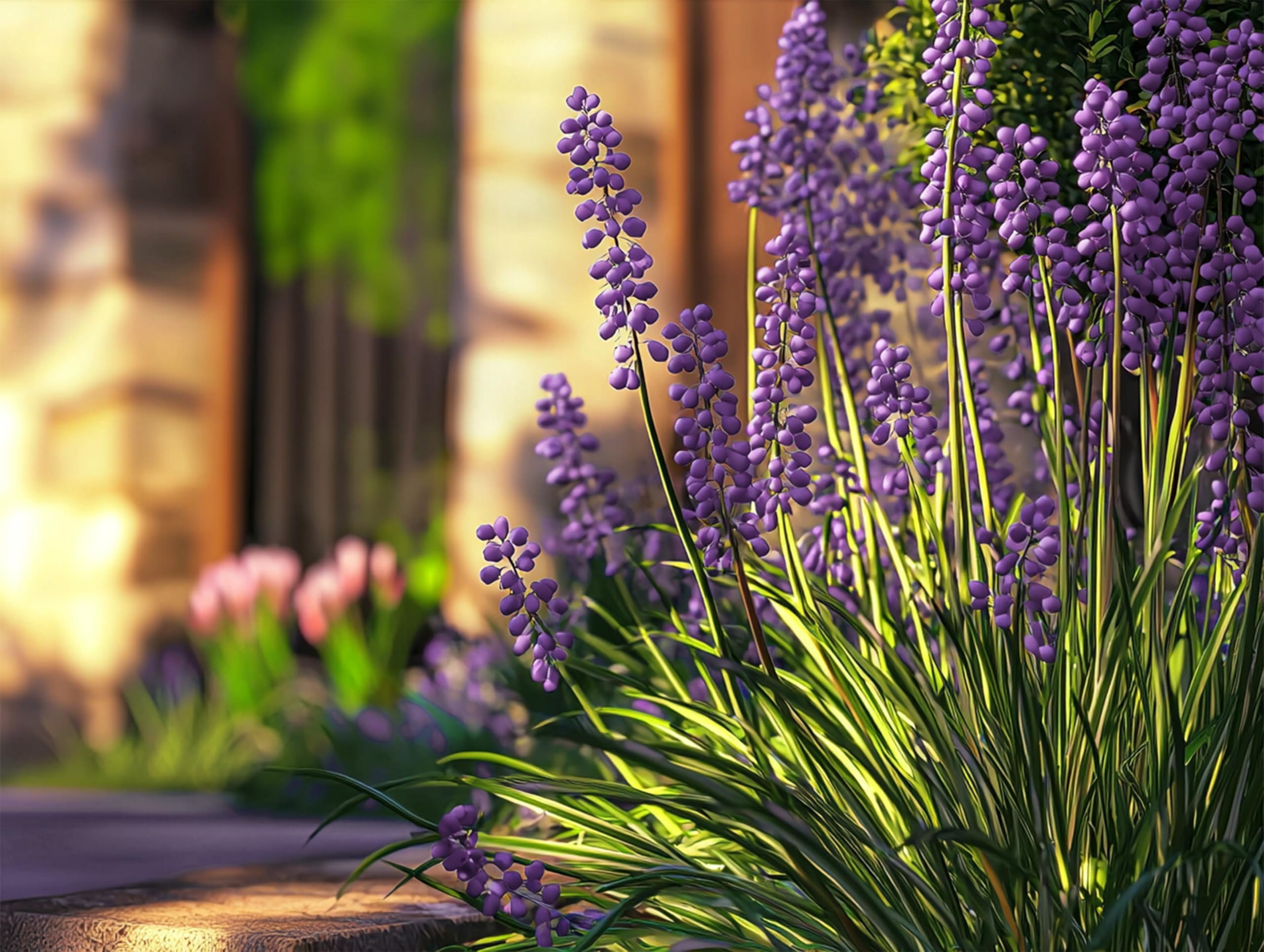 Big Blue Lilyturf  3 Live Plants  Liriope muscari Big Blue  Flowering Ground Cover for Landscaping  Low-Maintenance Ornamental Grass