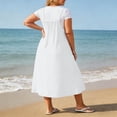 thumbnail image 6 of Smsaxvxz Summer Plus Size Dresses for Women 2026 Casual Solid Square Neck Wide Shoulder Strap Loose A Line Midi Sundress White XL, 6 of 9