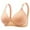 Khaki, variant on qolati Soft Everyday Bras for Women Striped Print Wireless Push Up Sports Bras Adjustable Straps Seamless Stretch Full-Coverages No Underwire T-Shirt Bra