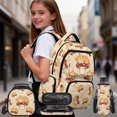 thumbnail image 2 of Aplkyhs Kids Backpack Set of 4 with Lunch Bag Pen Bag Set Bottle Sleeve for Girls Boys Multifunctional Pencil Case Suitable for Elementary Middle School High Mushroom Cat, 2 of 7