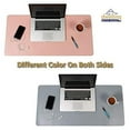 thumbnail image 2 of Desk Mat Pink & Blue 17x36 | Computer, Laptop, Keyboard & Mouse Pad Organizer | Leather Cover Office Table Protector | Double Side Gaming Surface With Colors | Typing & Writing Accessories, 2 of 6