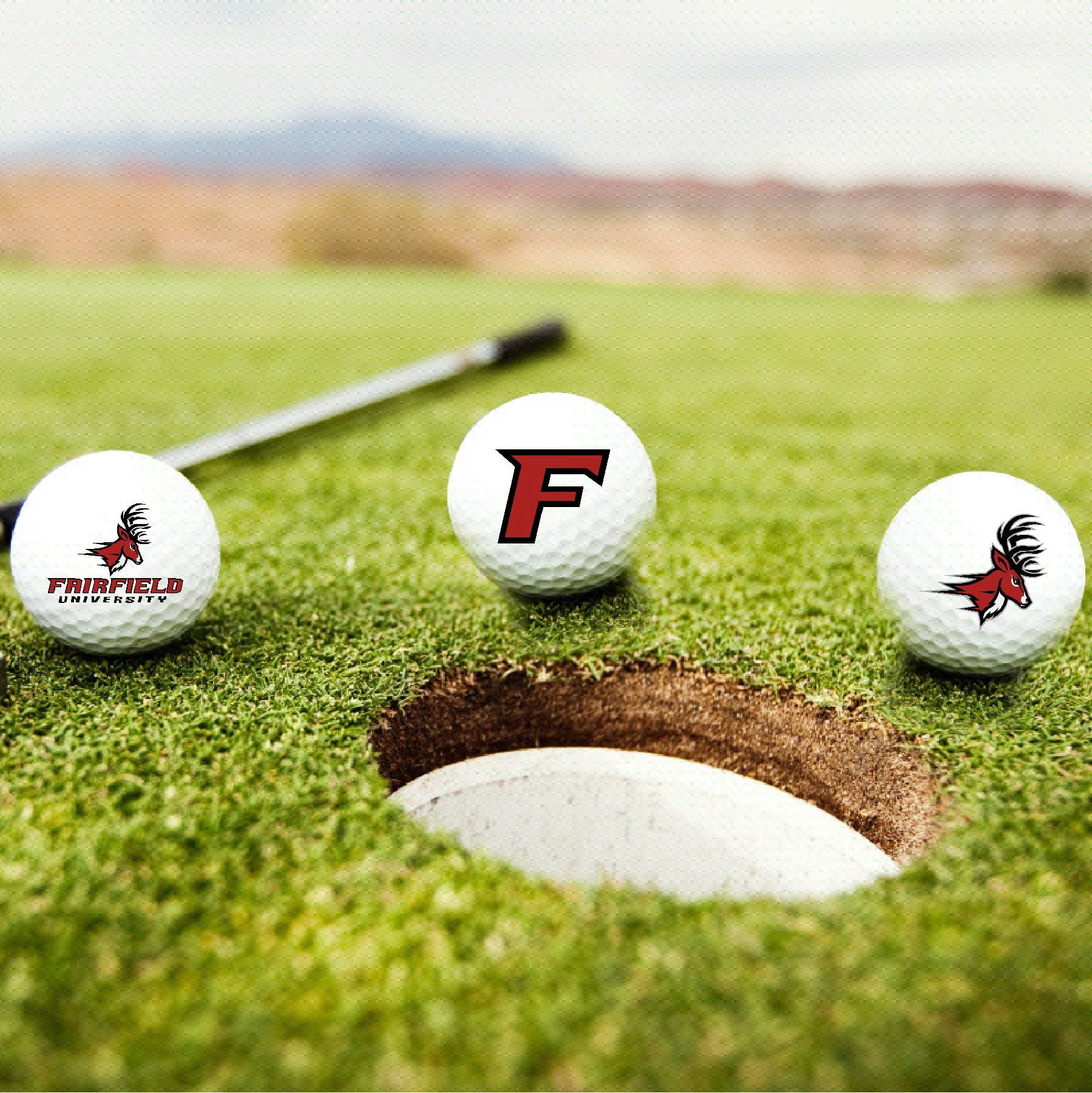 Fairfield University Stags Logo Edition Officially Licensed NCAA Taylormade Distance+ Golf Balls 12-Pack (Dozen)