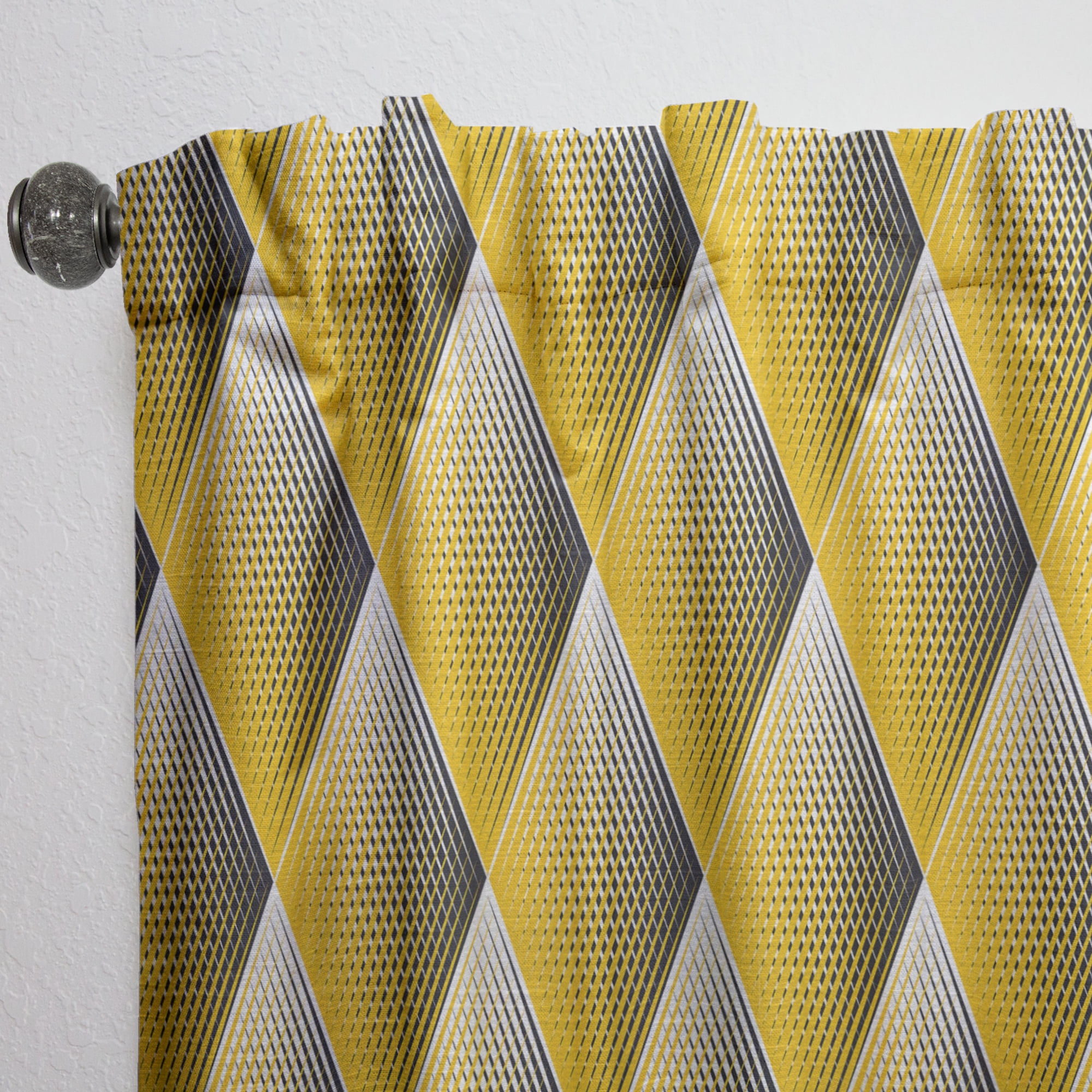 Designart 'Retro Rhombus Geometric ' Mid-Century Modern Curtain Panel