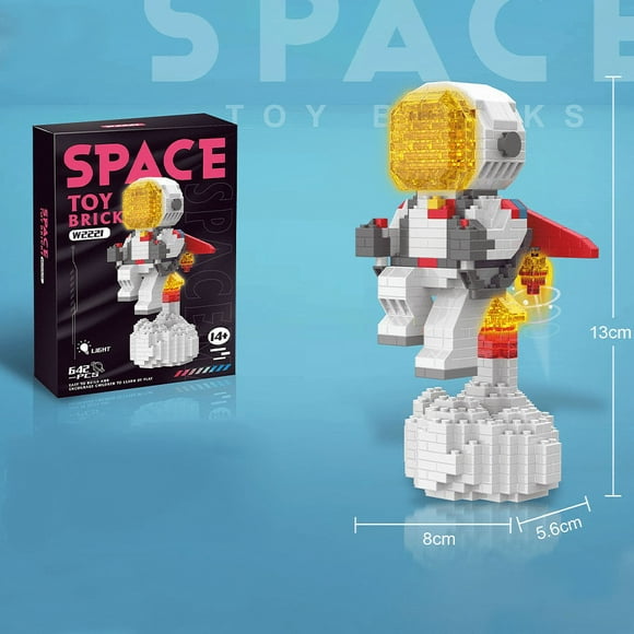 Compatible with LEGO building blocks light interstellar astronaut ornament toy gift (light interstellar astronaut 642 particles [color box])