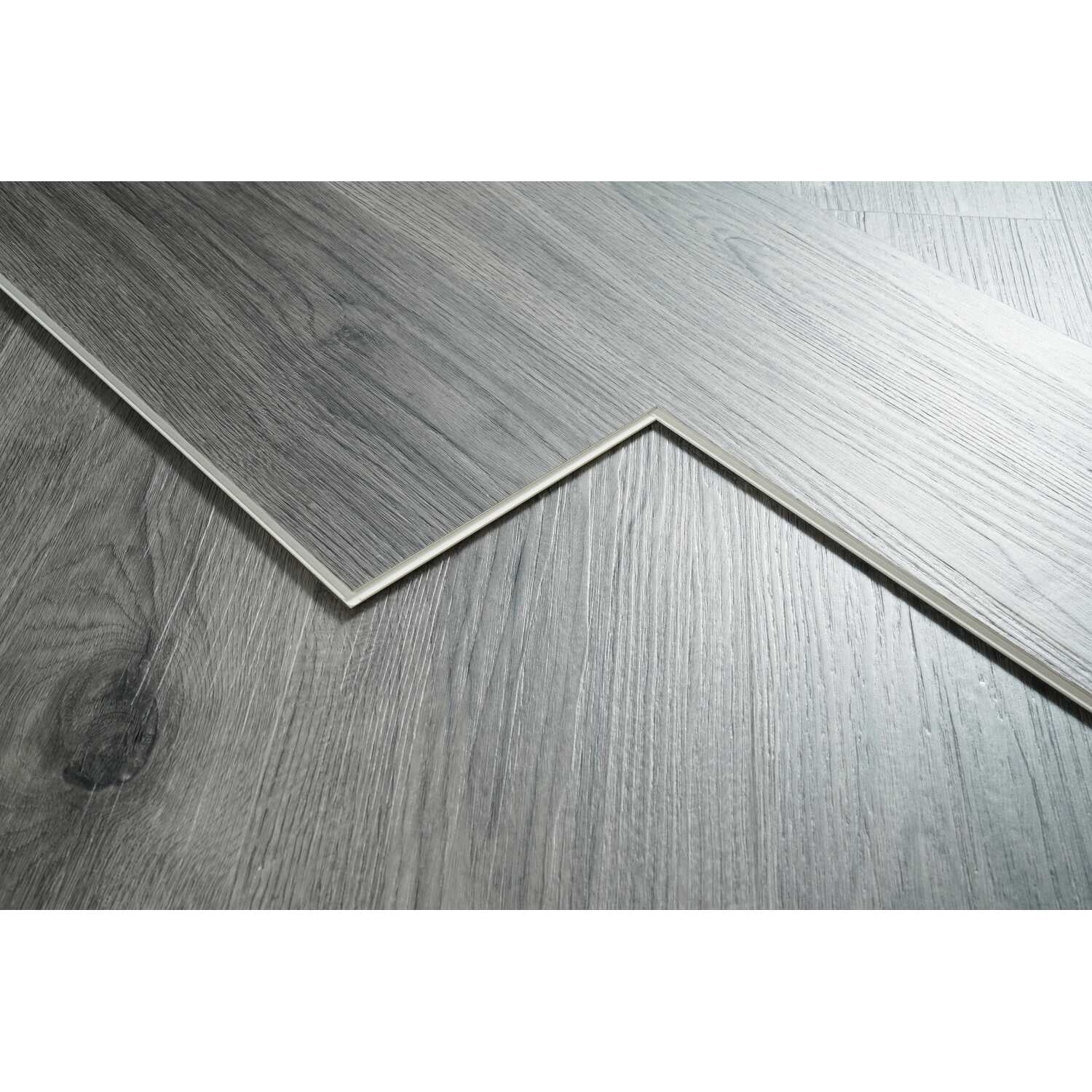 Elegant Kitchen & Bath LVFGRY20-7-7-V2 7 x 48 x 7 mm 20 Mil Luxury Vinyl Flooring, Shadow Oak Grey