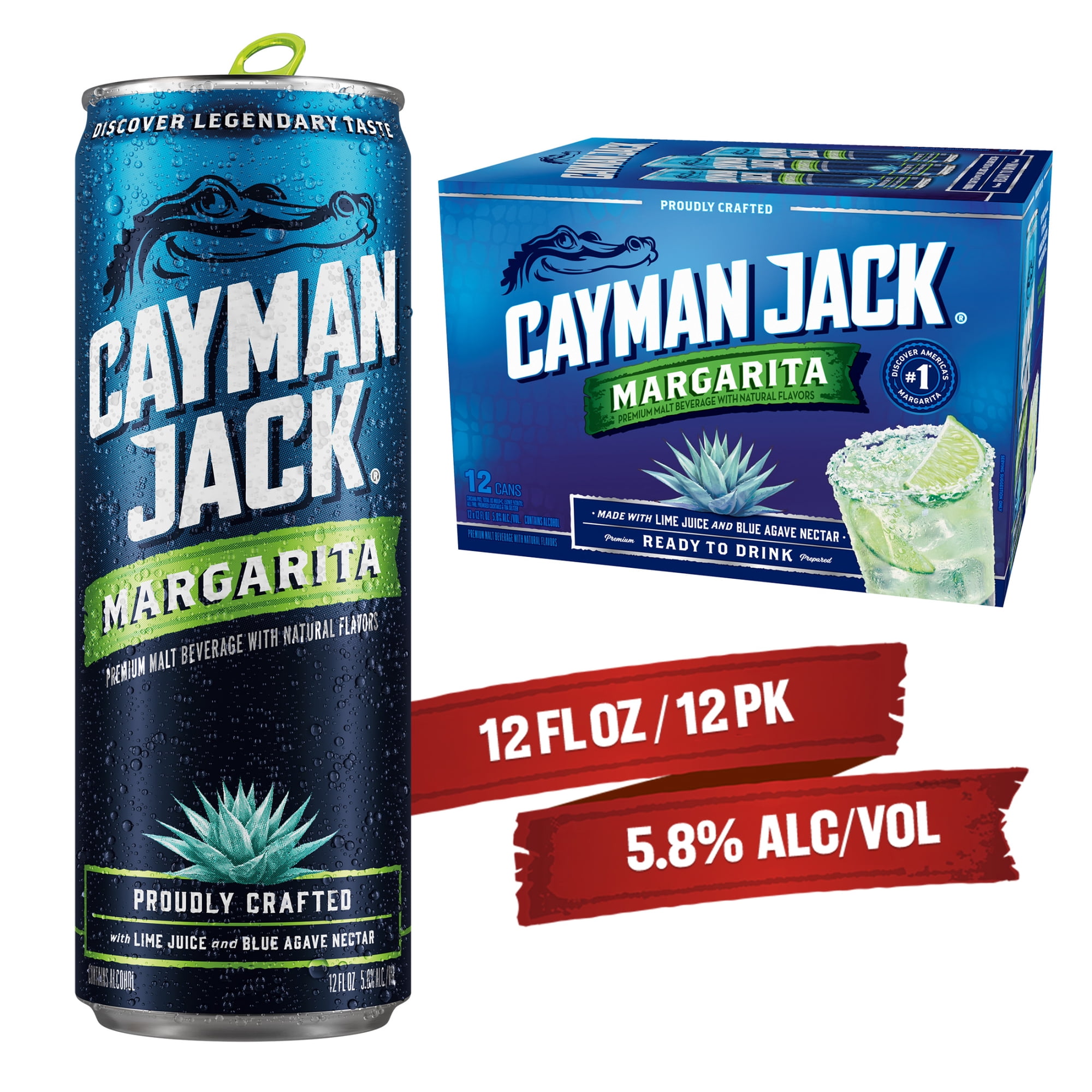 Cayman Jack Margarita, 12 Pack, 12 fl oz Cans, 5.8% ABV