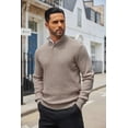 thumbnail image 4 of COOFANDY Men's Knit Sweater Pullover Long Sleeve Lightweight Sweaters Stand Collar Button Sweater Jumper, 4 of 8