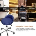 thumbnail image 6 of ANHXN PU Leather Round Rolling Stool with Back Rest Height Adjustable Swivel Drafting Work SPA Task Chair with Wheels, 6 of 14