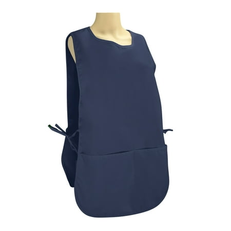 DALIX Cobbler Apron 2 Pockets Smock Regular Double Sided Aprons 28.5" x 18.5" in Navy Blue