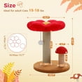 thumbnail image 4 of PEQULTI 19.7" Flower Cat Scratch Post, Cat Tree Tower with Removable Perch for Kittens and Small Cats, Brown, 4 of 10