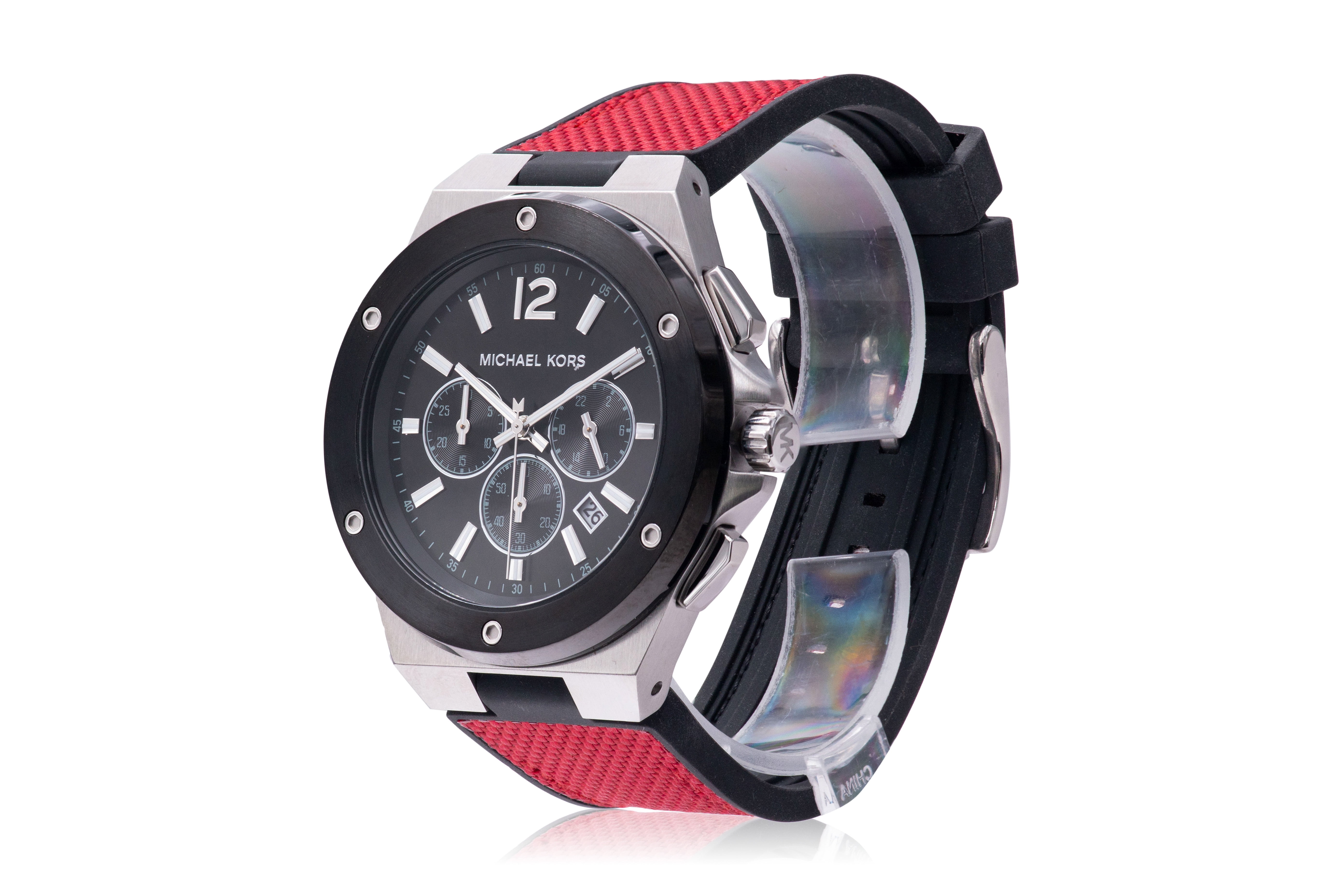 Michael kors black hot sale and red watch