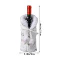 thumbnail image 3 of Beautynvta Christmas Wine Bottle Covers Bag, White Plush Dress Clothes Wine Bottle Cover with Silver Snowflake, for Home Dinner Party Festival Table Decor, 3 of 6
