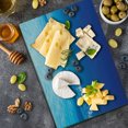 thumbnail image 5 of Landscape Cutting Board, Ocean Scenery Deep Sea Beach Hot Summer Themed Photo, Decorative Tempered Glass Cutting and Serving Board, Large Size, Turquoise Pale Blue, by Ambesonne, 5 of 5
