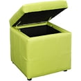 thumbnail image 3 of Hawthorne Collections Square Faux Leather Storage Ottoman in Light Green, 3 of 4