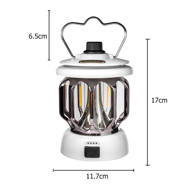 Lámpara LED de ambiente para acampar Carga USB Retro con mango para equipo al aire libre Ehuebsd Para estrenar