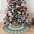 thumbnail image 5 of Lsque Round Mandala1 Print Christmas Tree Skirt, Tree Skirt with Ties or Velcro, Perfect for Holiday Decorations, Halloween, and New Year-30", 5 of 7