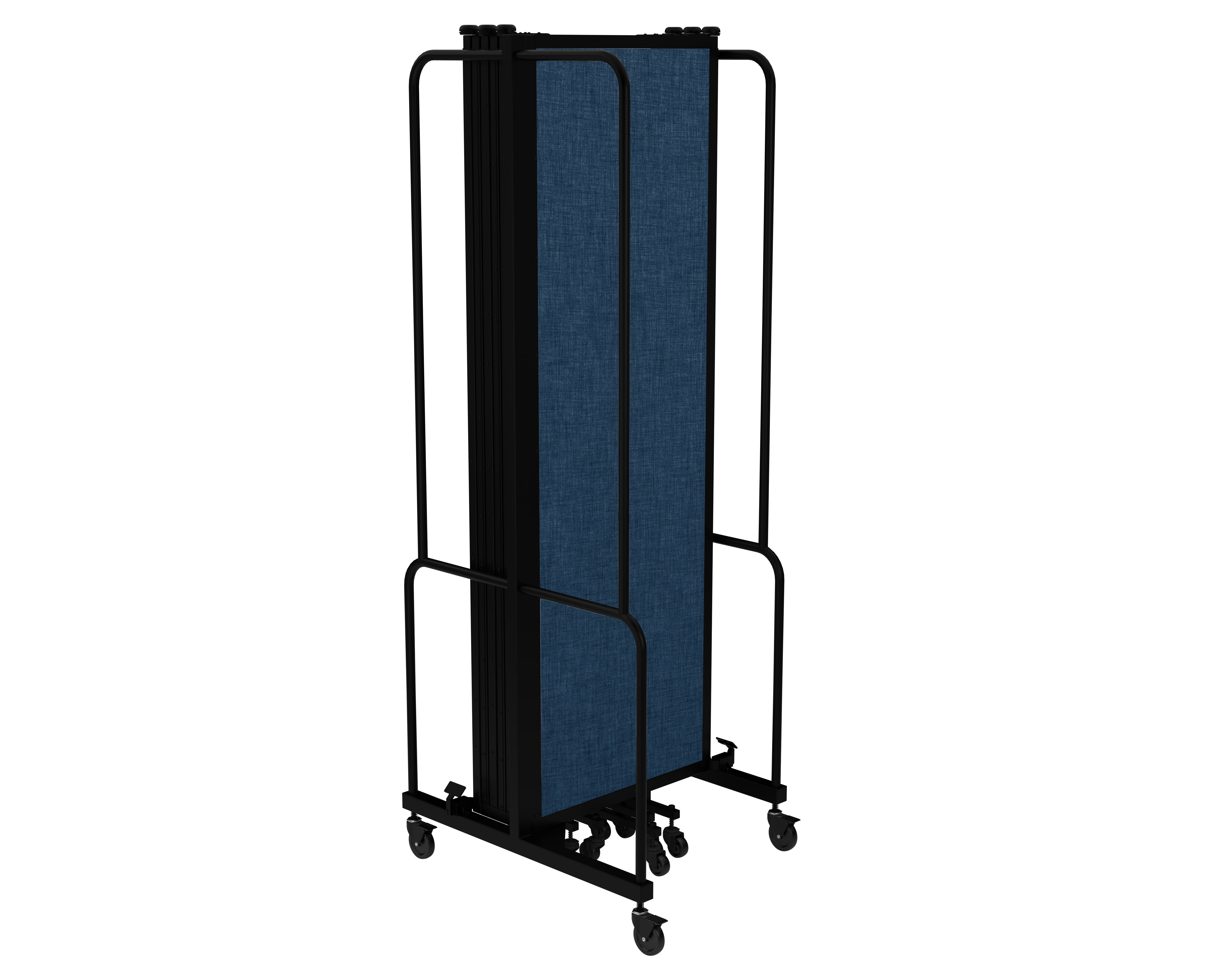 Hampden Furnishings Otis Collection Portable Room Divider, 7 Blue Panels, Black Frame