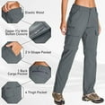thumbnail image 4 of FEN AI Womens Convertible Hiking Pants Quick Dry Stretch UPF 50 Cargo Pant Zip-Off to Shorts for Travel Fishing Outdoor with Multi Pockets Gray, 4 of 9