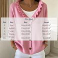 thumbnail image 3 of Bxsruta Womens Cardigan Sweaters Ruffle Trim V Neck Button Down Long Sleeve Casual Knit Outerwear, 3 of 7