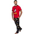 thumbnail image 2 of Disney Classic Mens Mickey Mouse Pajama Tee and Lounge Pant Set, Red Black, Size: Small, 2 of 3