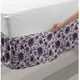 thumbnail image 2 of Floral Bed Skirt, Romantically Arranged Motifs Intricate Flowers Illustration Pattern, Elastic Bedskirt Dust Ruffle Wrap Around for Bedding Decor, 4 Sizes, Pale Taupe Quartz, by Ambesonne, 2 of 2