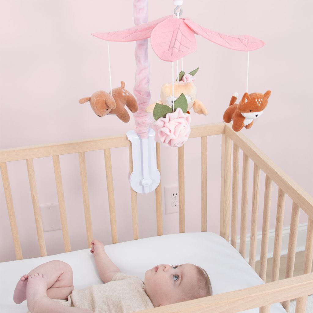 The Peanutshell Pink Little Forest Musical Crib Mobile photo 5
