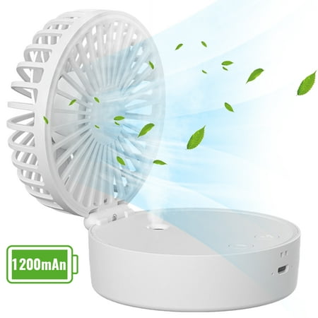 

Small Portable Fan Rechargeable GIUGT Portable Handheld Misting Fan Personal Mister Fan with USB Rechargeable Battery Operated Spray Water Mist Fan Foldable Mini Fan for Travel Outdoors Home
