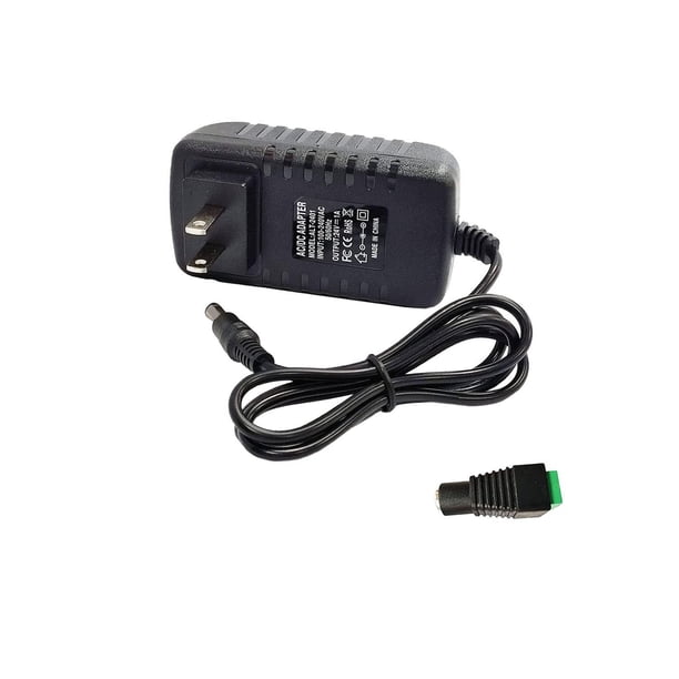 Adaptador de CA Negro para Tira de Luz LED, Cámara CCTV, Bomba de CC 24V 1A 24W Enchufe 5,5mm x 2,5m