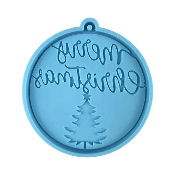 Adornos navideños, moldes colgantes de forma redonda para resina epoxi, manualidades DIY, joyería, fabricación de llaveros Wmkox8yii fajkfhkj4712